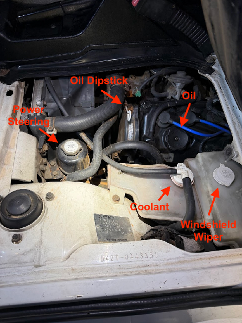 Fluids on passenger side